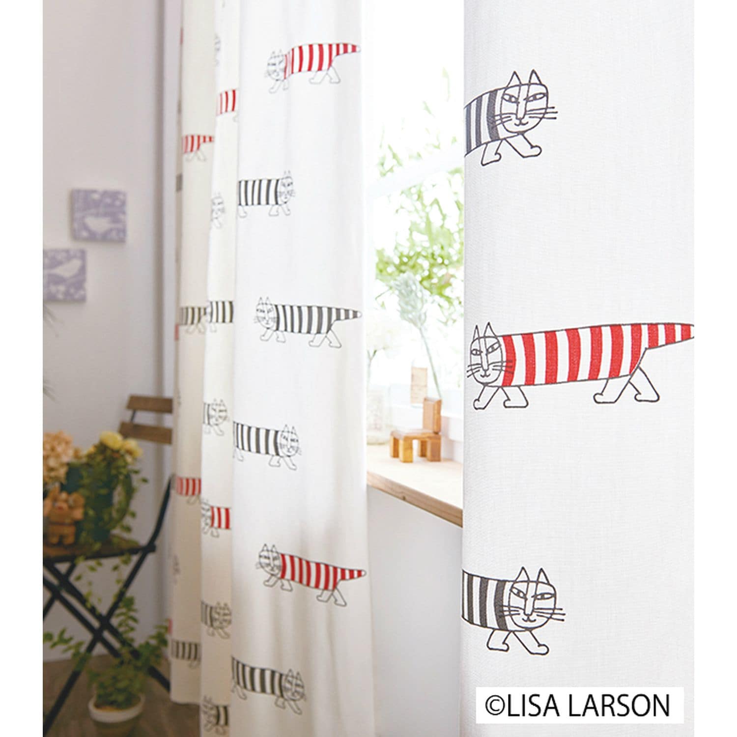 【リサ・ラーソン/Lisa Larson】綿素材を使ったざっくりナチュラルカーテン「マイキー」