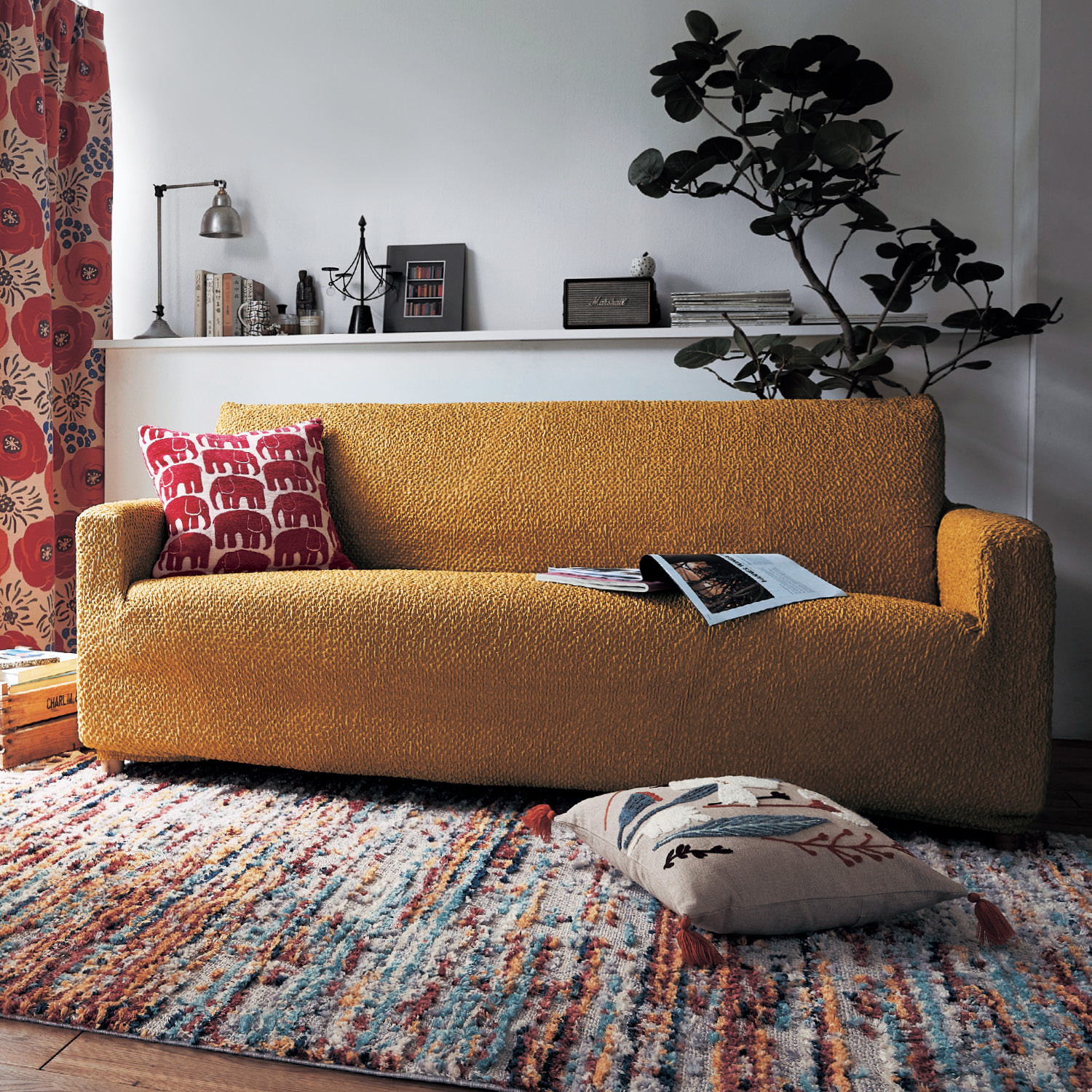 【ベルメゾン】ぴったりフィットするスペイン製の伸びるソファーカバー