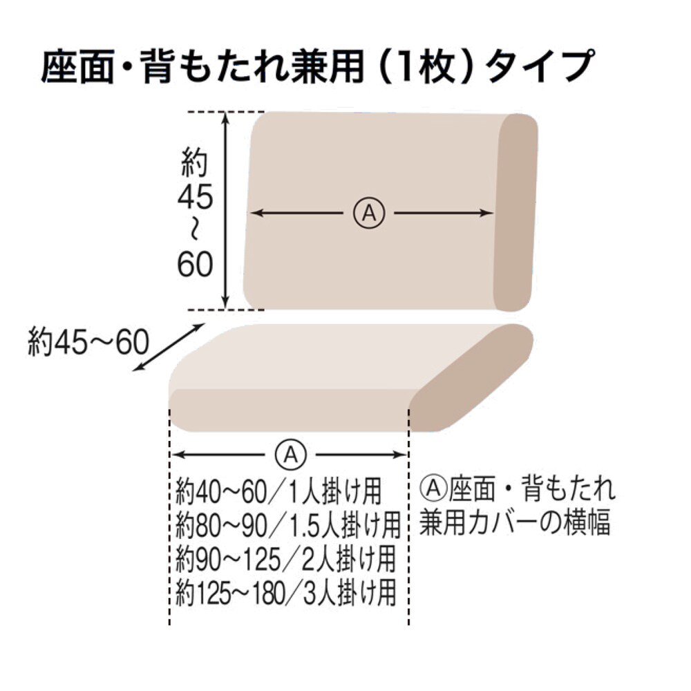 座面・背もたれ兼用（１枚）タイプ