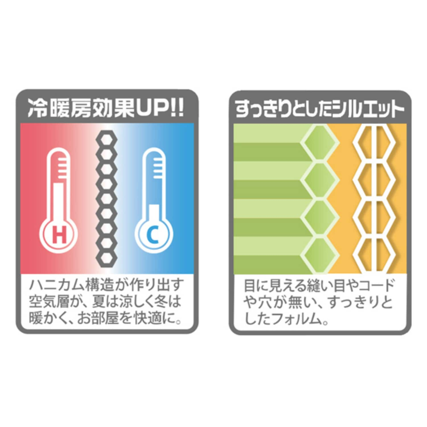 サイズオーダー】断熱・保温効果のあるオーダーハニカムシェード