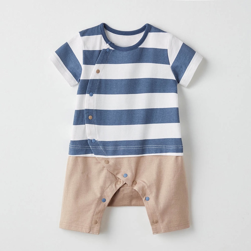 （天竺）ヴィンテージブルー系ボーダー ※こちらの画像が最も近いお色味です。