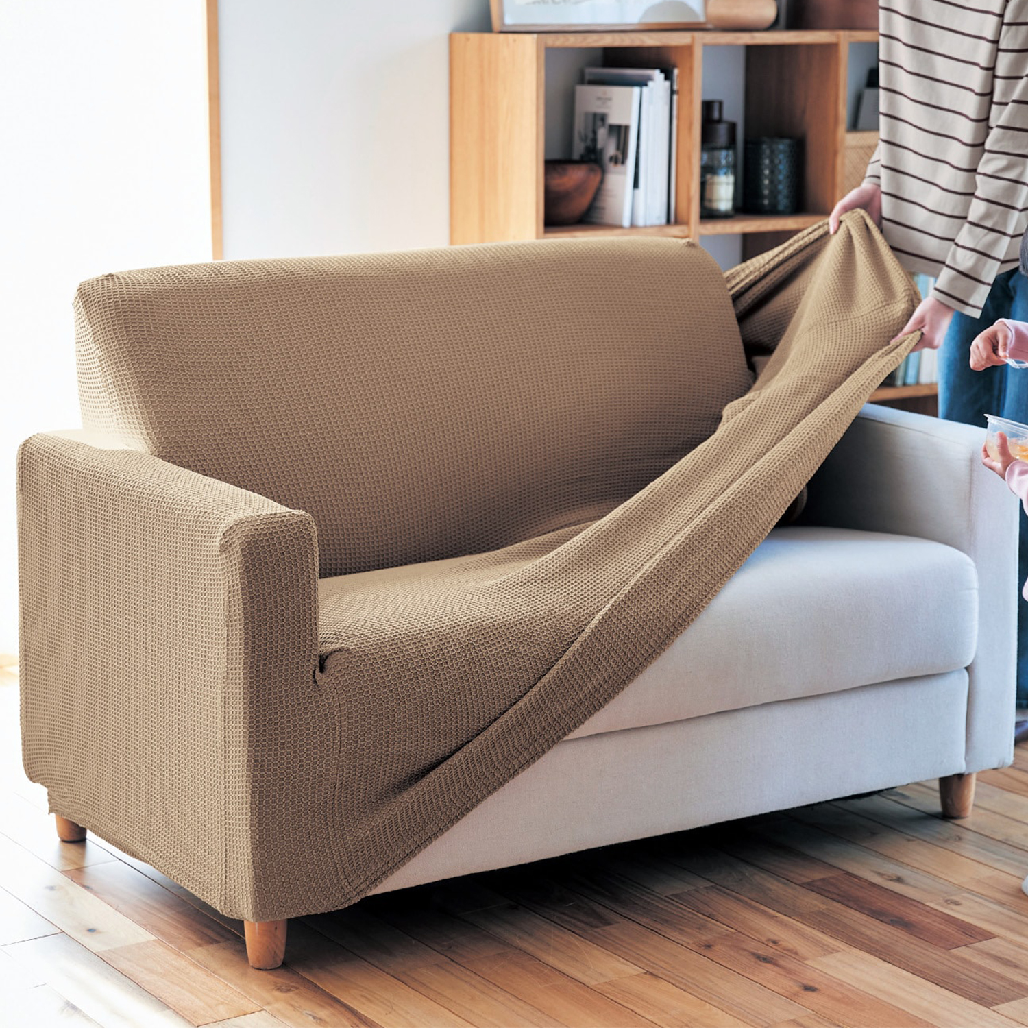 【ベルメゾン】ぴったりフィットする撥水・防汚の伸びるソファーカバー 【ベルメゾン】ぴったりフィットする撥水・防汚の伸びるソファーカバー