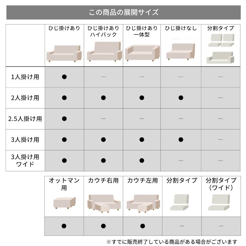 サイズ展開