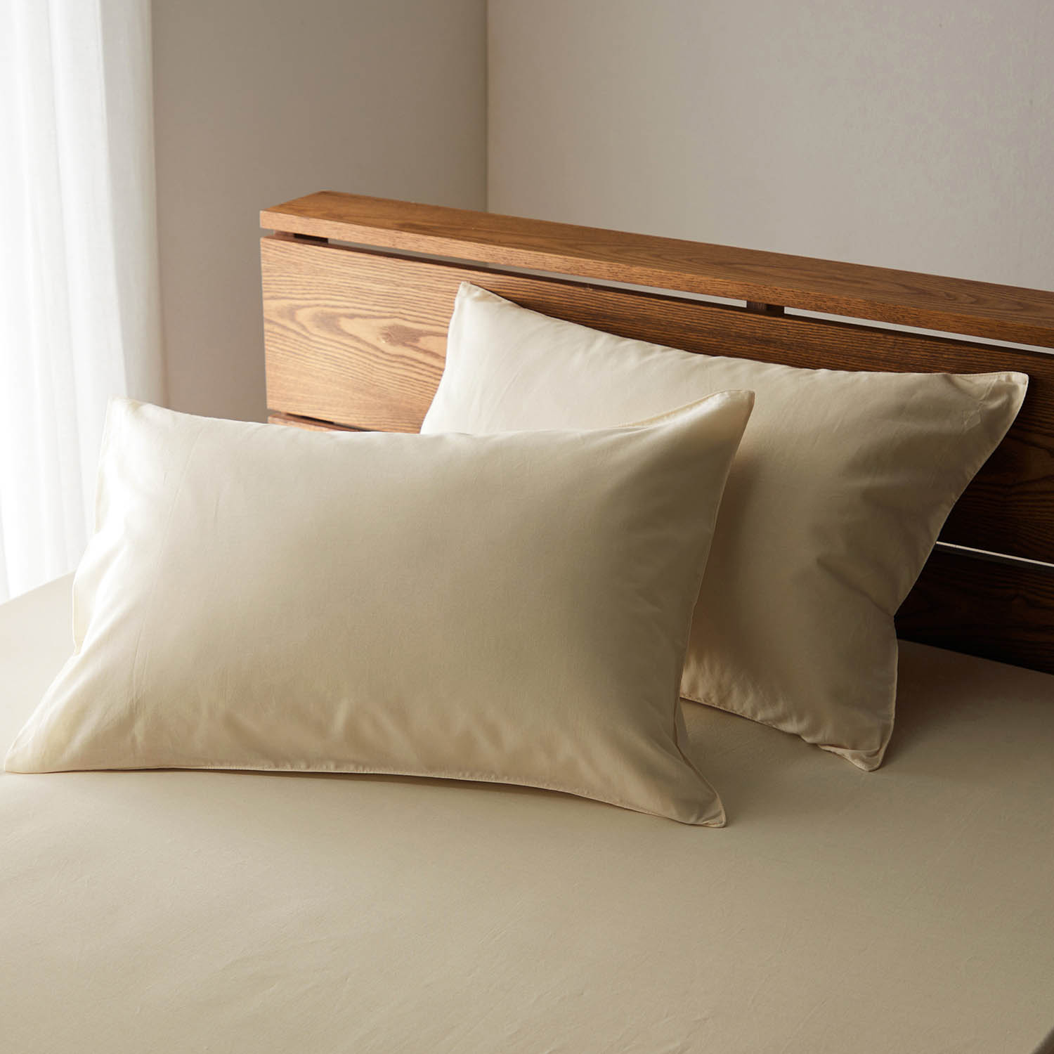 先染め綿素材を使った枕カバー2枚セット 先染め綿素材を使った枕カバー2枚セット