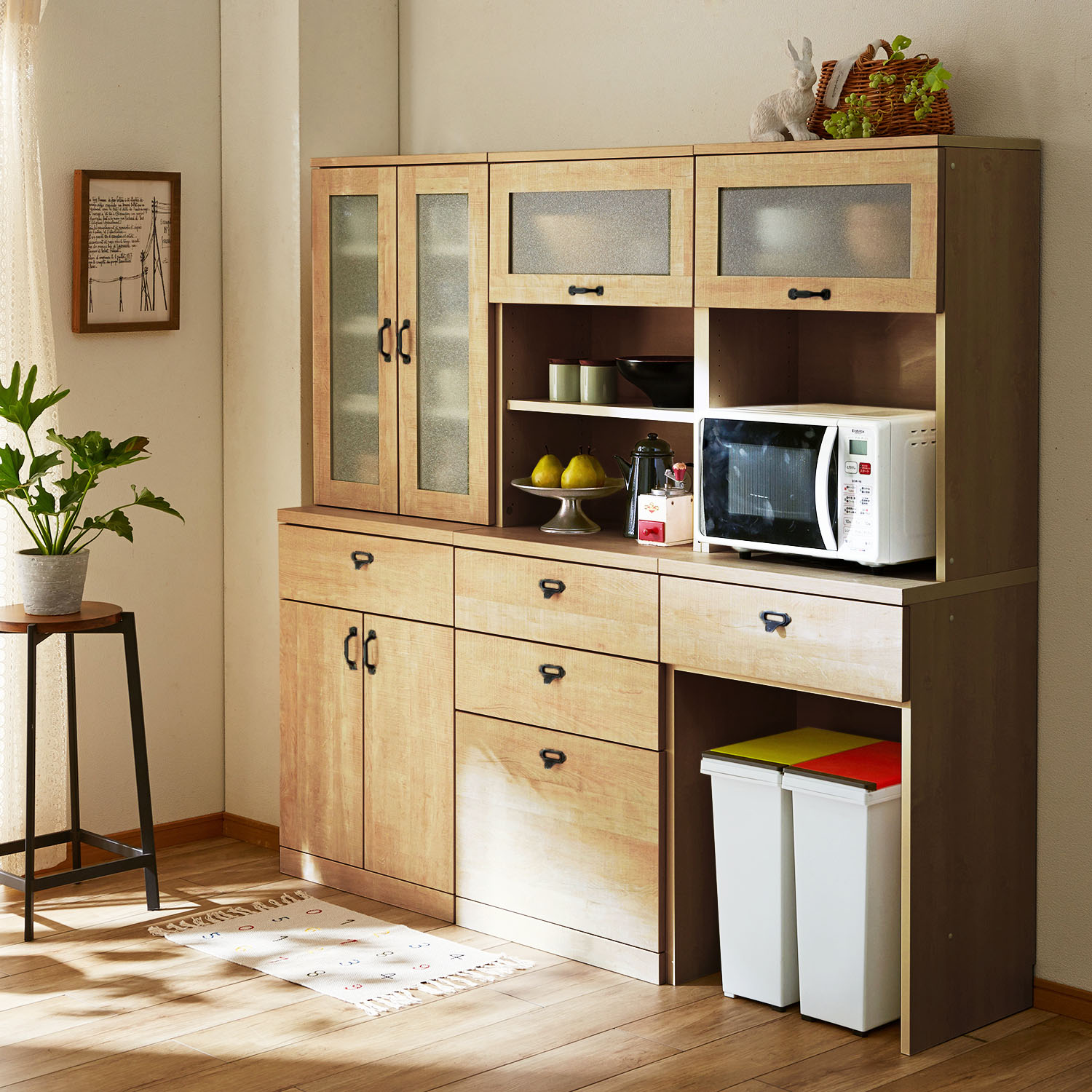 【ベルメゾン】【受注生産】キッチンにぴったり!壁面収納キャビネット キナコ(MIEL-3)