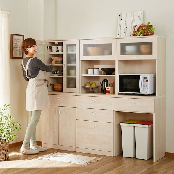 【ベルメゾン】【受注生産】キッチンにぴったり!壁面収納キャビネット ザラメ「MIEL-3」