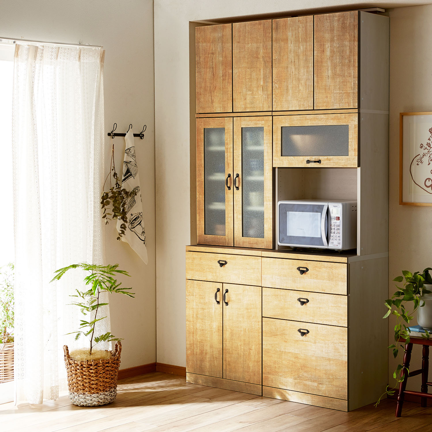 【ベルメゾン】【高さ1cmピッチサイズオーダー】壁面収納上置き キナコ(MIEL-3)