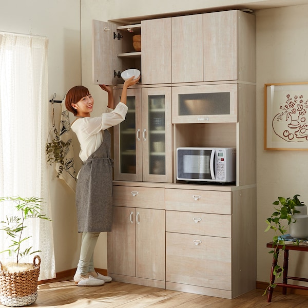 【ベルメゾン】【高さ1cmピッチサイズオーダー】壁面収納上置き ザラメ(MIEL-3)