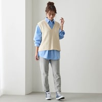 杢グレー／モデル身長166cm・マタニティLサイズ着用