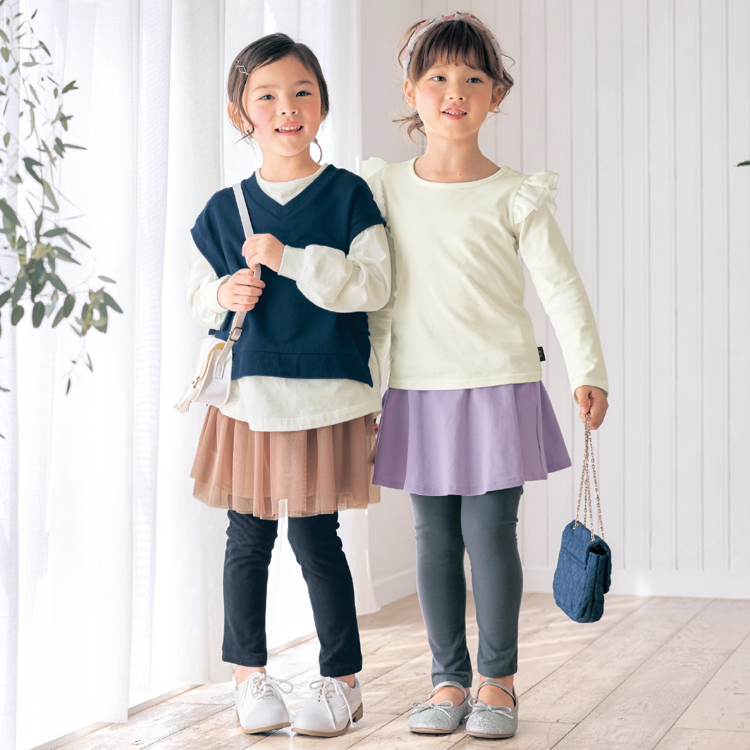 2枚仕立てのチュールスカッツ【子供服】【女の子】の通販｜ベルメゾン