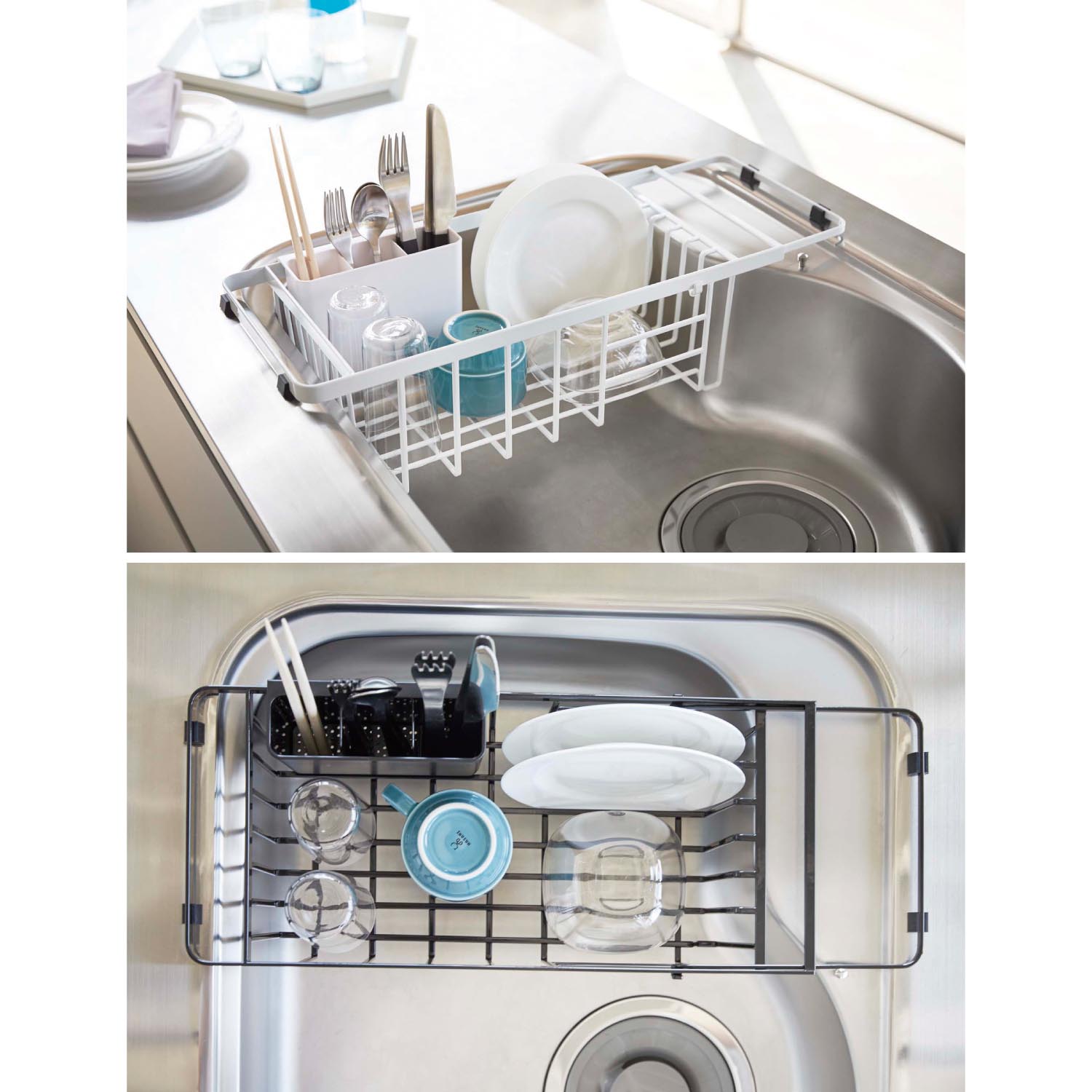 【タワー/tower】【伸縮】シンク中水切りかご 【タワー/tower】【伸縮】シンク中水切りかご