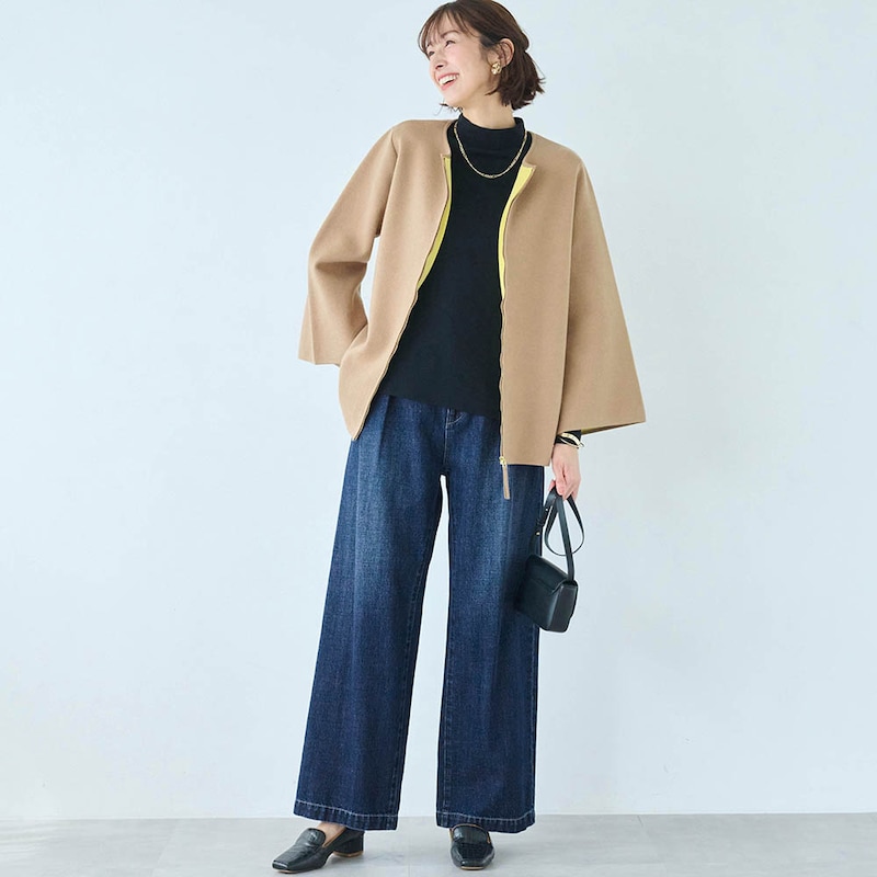 モデル身長169cm／M ※写真は撮影用のため股下+6cmになります。