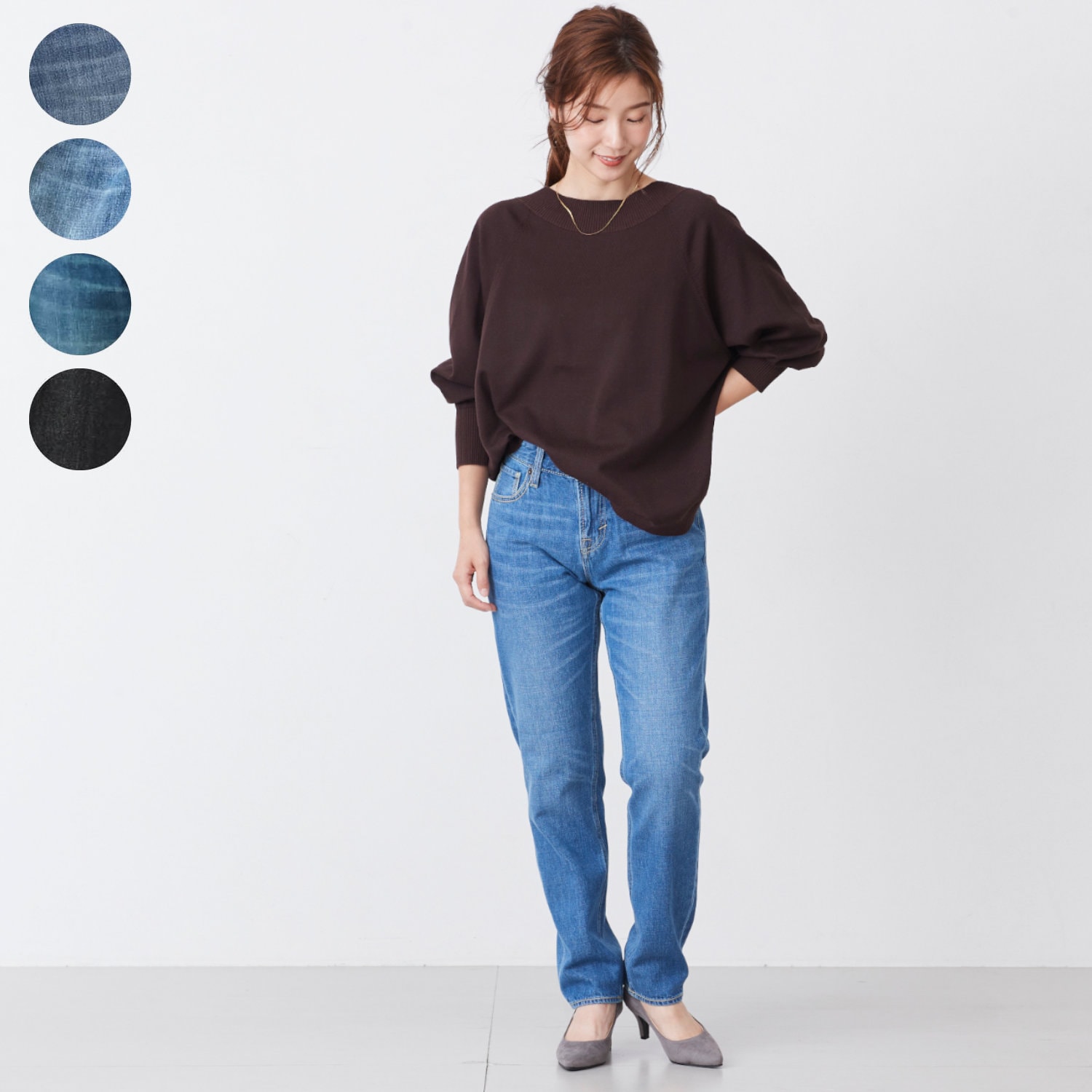 【キャメルロード/CAMEL ROAD】ボーイフレンドテーパードデニムパンツ