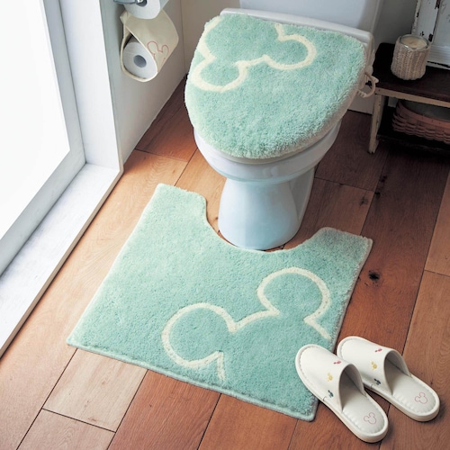 トイレのニオイに特化した消臭トイレマット・フタカバー（単品・セット）［日本製］「ミッキーモチーフ」