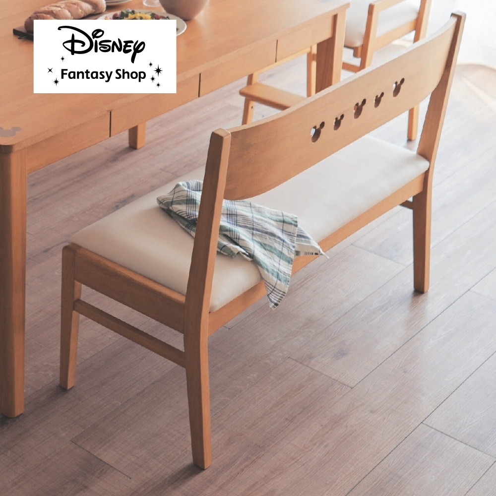 【ディズニー/Disney】背もたれ付きダイニングベンチ「ミッキーモチーフ」