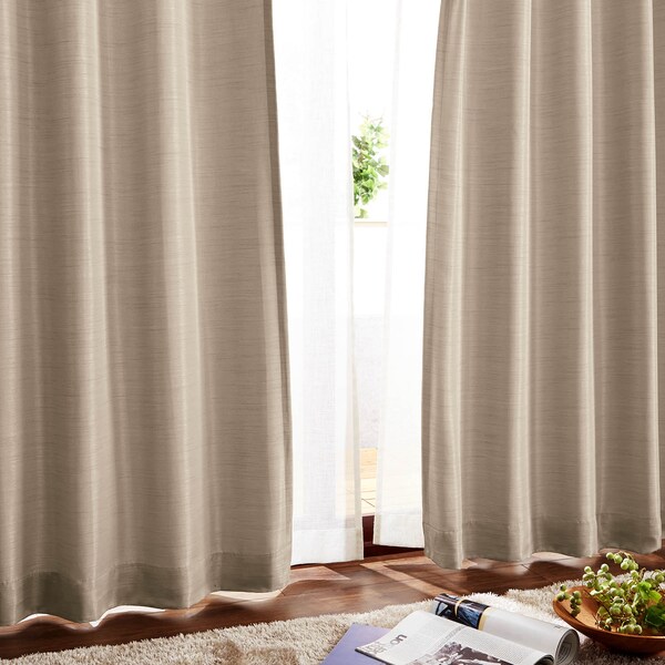 【ベルメゾン】【99サイズ】 シャンブレー調の遮光・防炎カーテン