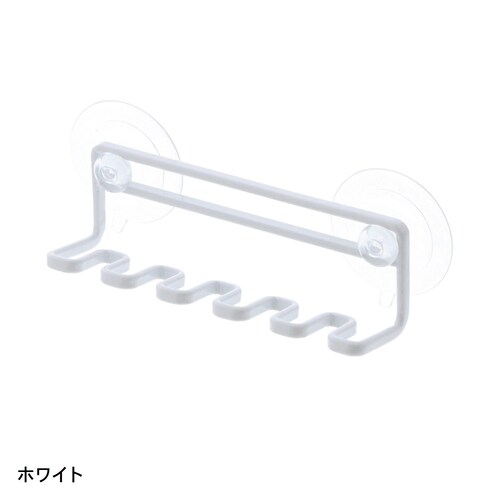 吸盤で取り付けられる５連歯ブラシホルダー