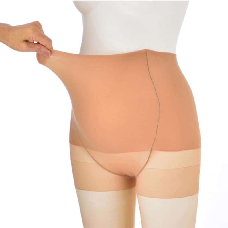 パンティ部のストレッチサポート仕様で、産前から産後までのお腹に快適にフィット