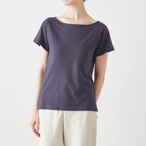 【新色追加】 サラッと快適・くつろぎカップ付き綿混Tシャツ【背中ゴムなし】