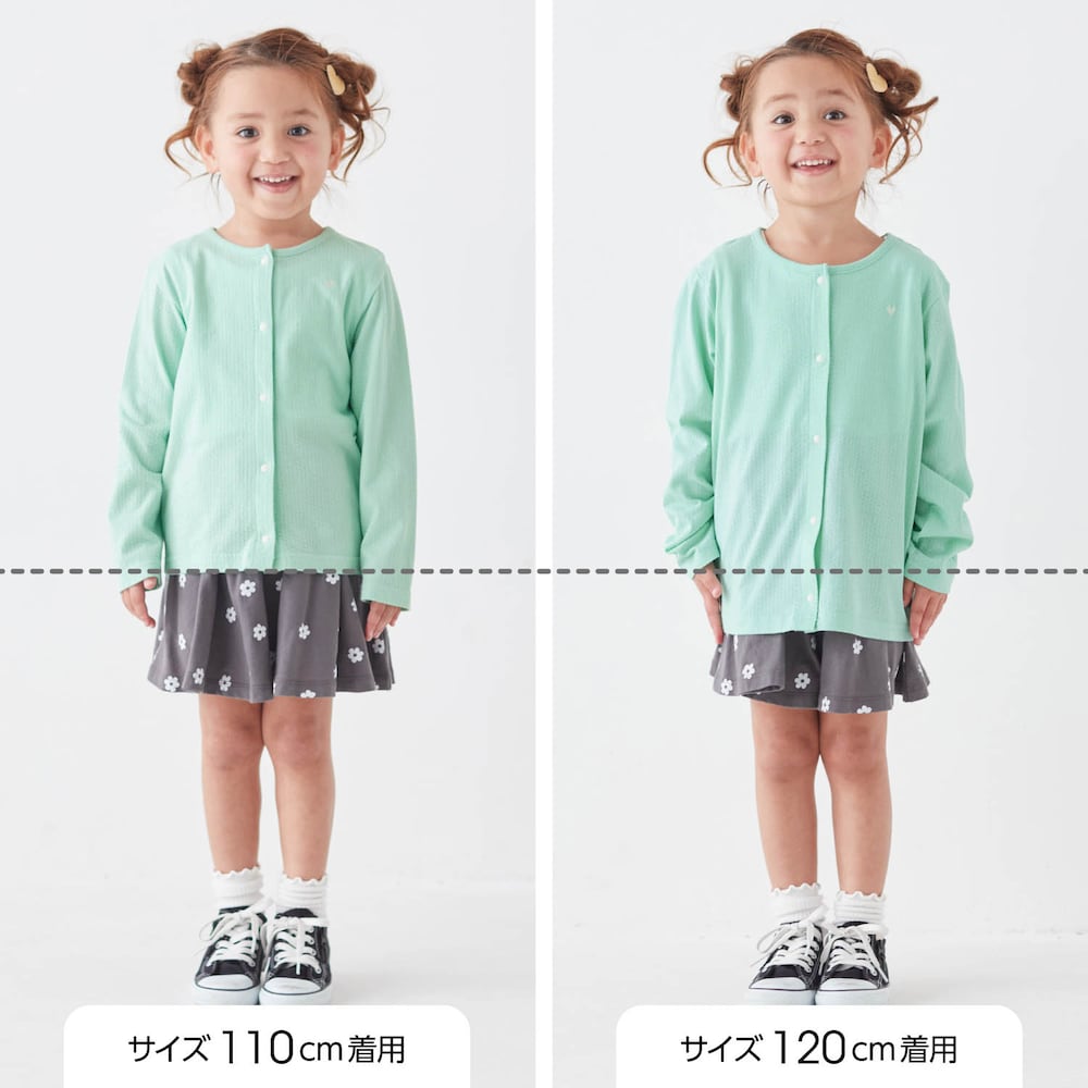 サイズ別着用比較／モデル身長105cm