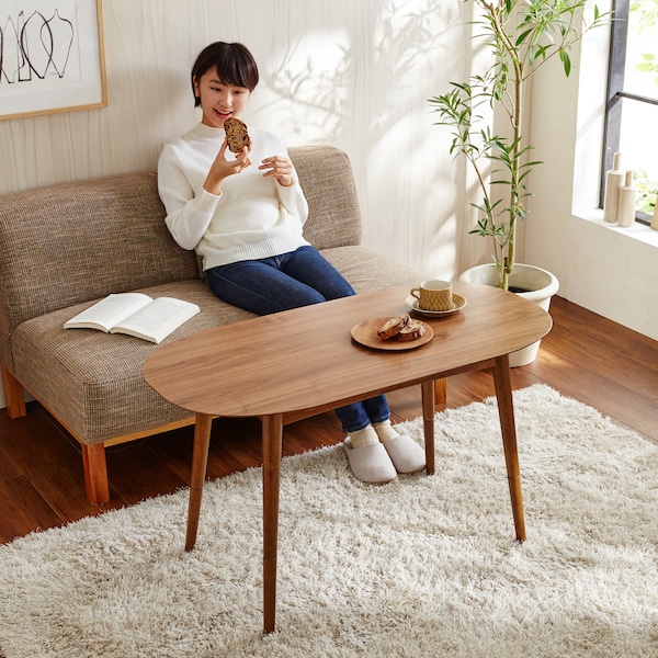 【ベルメゾン】高さが変えられる継脚リビングテーブル