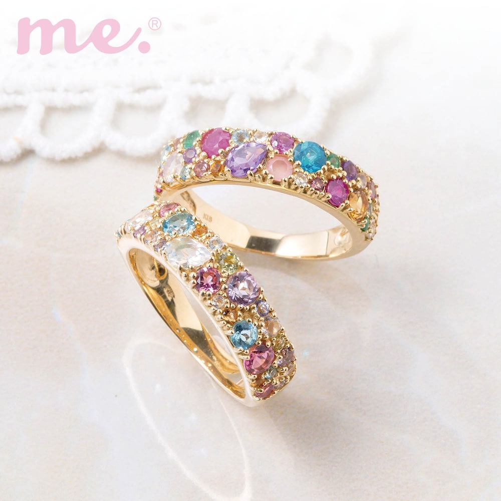 【ミー×ベルメゾン/me.×BELLE MAISON】【受注生産】18金マルチカラーパヴェリング