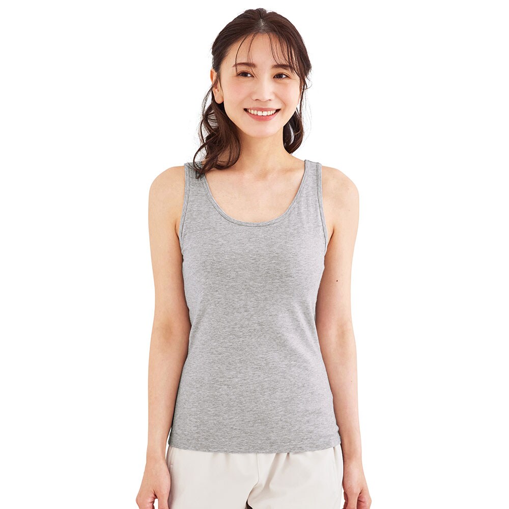 大人のためのしめつけない綿混ブラタンクトップ（タンクトップ