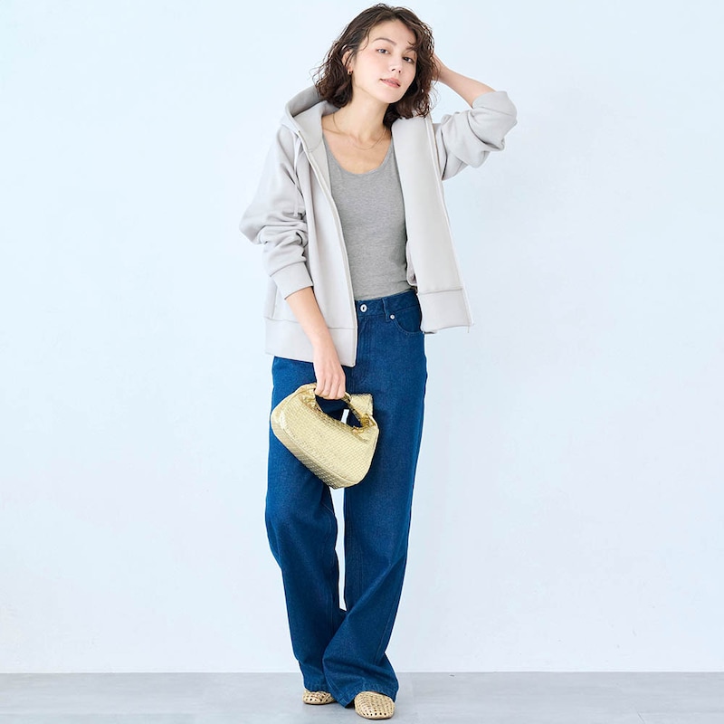 モデル身長162cm／M（杢グレー）