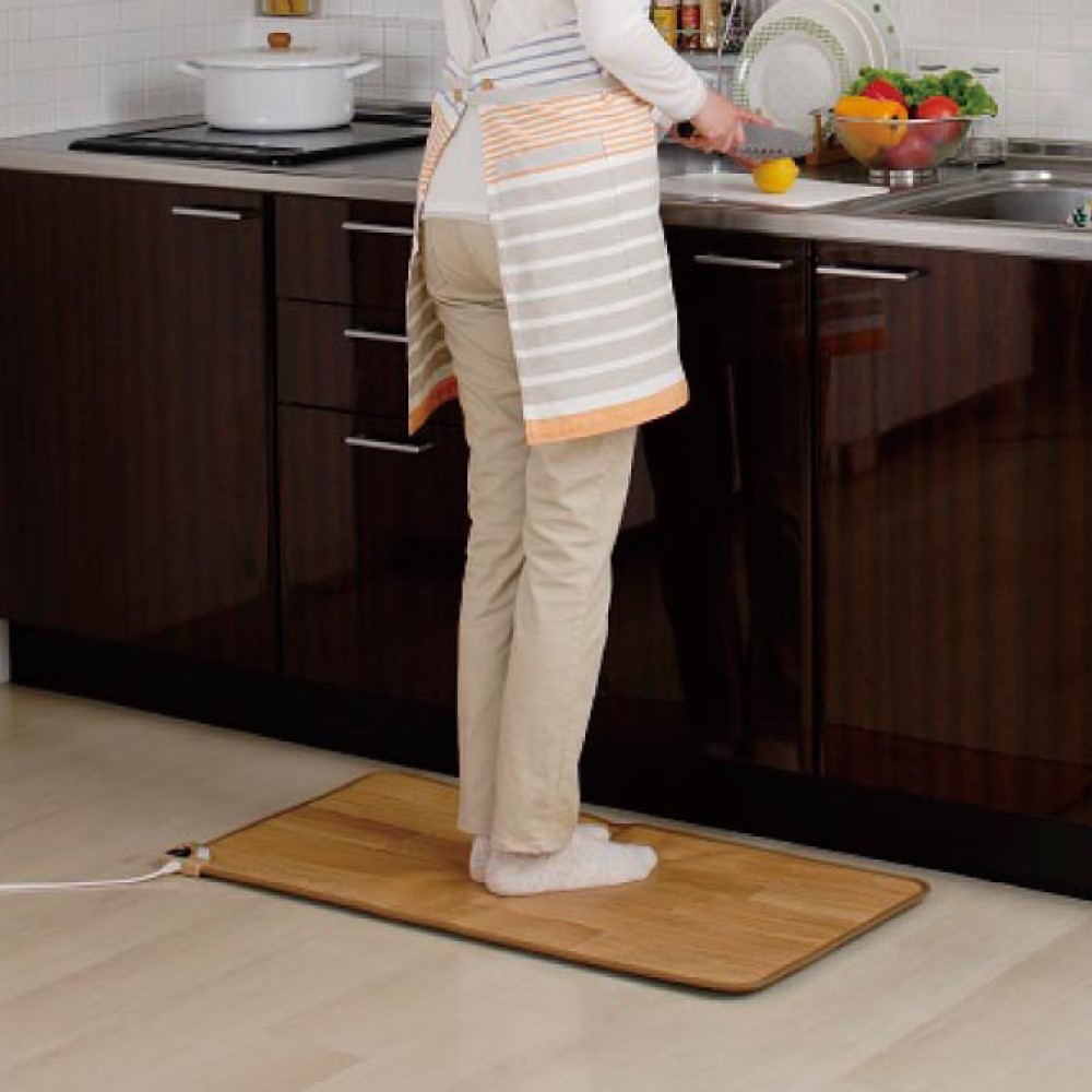 電気であたためる木目調ホットキッチンマット <長さ90/130/180/240cm>