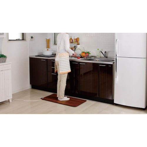 電気であたためる木目調ホットキッチンマット ＜長さ90／130／180／240cm＞