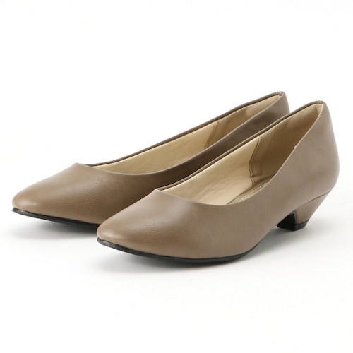 【11月20日まで返品送料無料】 ※3.5cmラウンドトウパンプス【甲高・幅広】