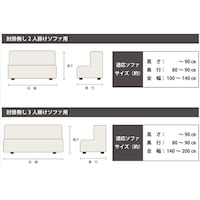 ※（肘掛けなしタイプ）適応ソファーサイズイラスト