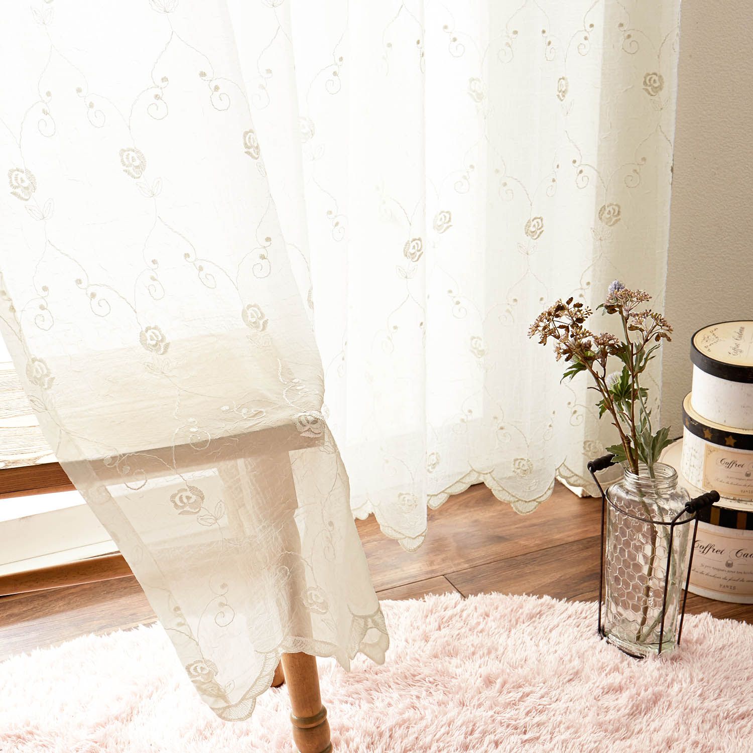 【ベルメゾン】【サイズ合えばお買得】 トルコ刺繍のレースカーテン