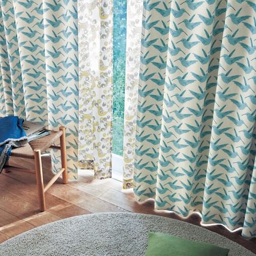 【5/31までタイムセール】 【58サイズ】北欧調デザインのプリント遮光カーテン