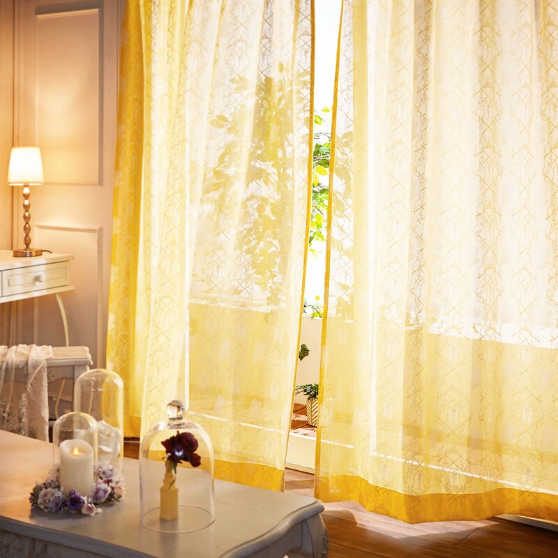 ジャカード編みレースカーテン 日本製 美女と野獣 ディズニー Disney 通販のベルメゾンネット