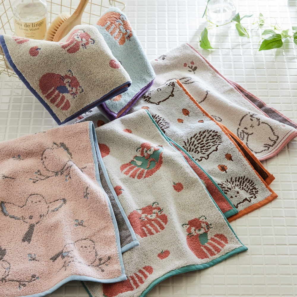 無撚糸をつかったふわふわアニマルフェイスタオル（バスタオル