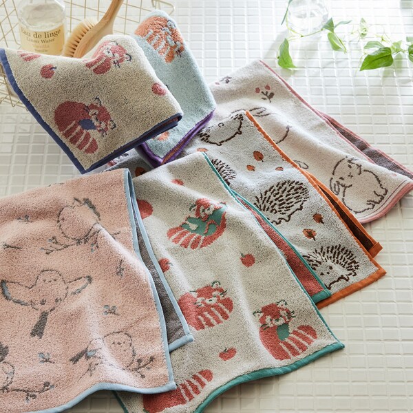 【ベルメゾン】無撚糸をつかったふわふわアニマルフェイスタオル