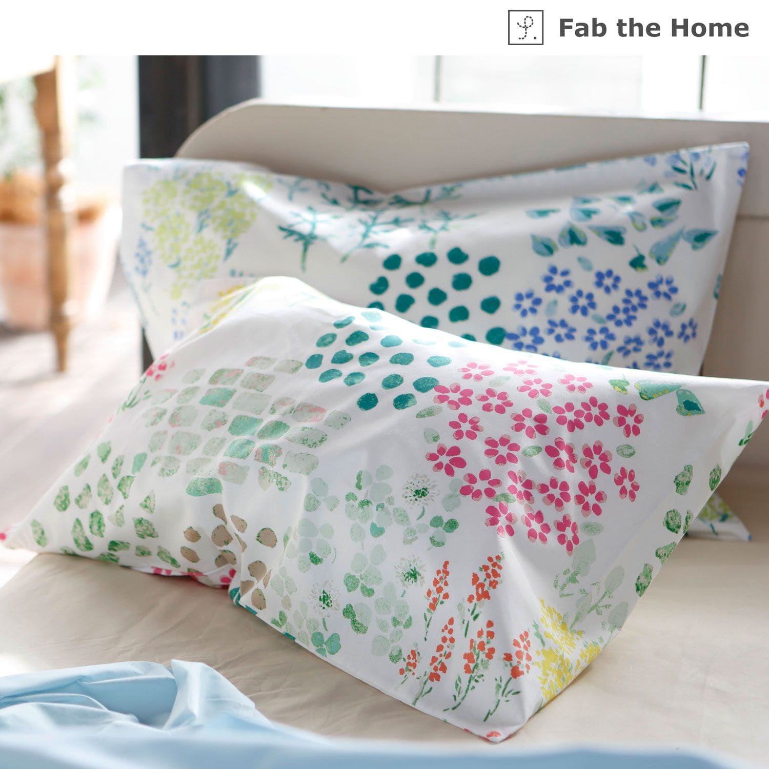 【ファブザホーム/Fab the Home】綿素材を使った草花柄の枕カバー・1枚画像