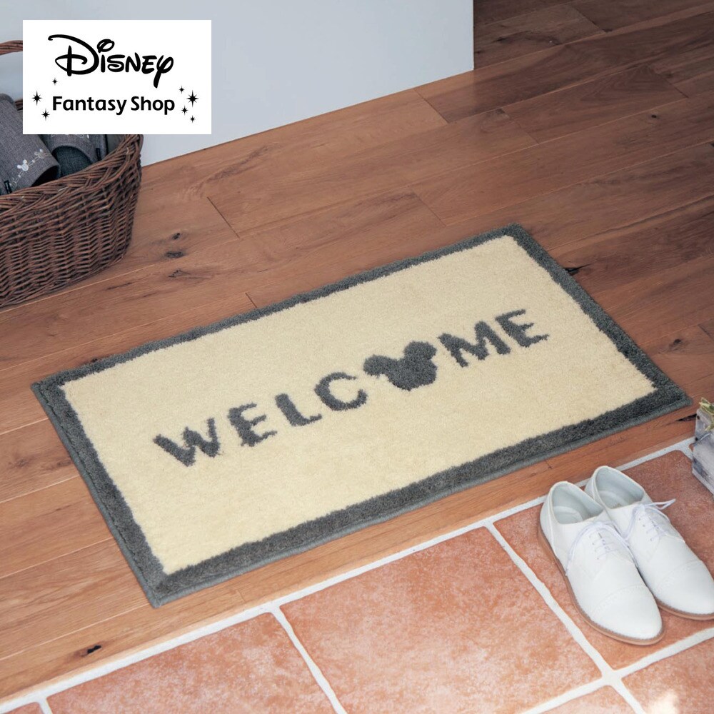 【ディズニー/Disney】洗えるふわふわ玄関マット「ミッキーモチーフ」