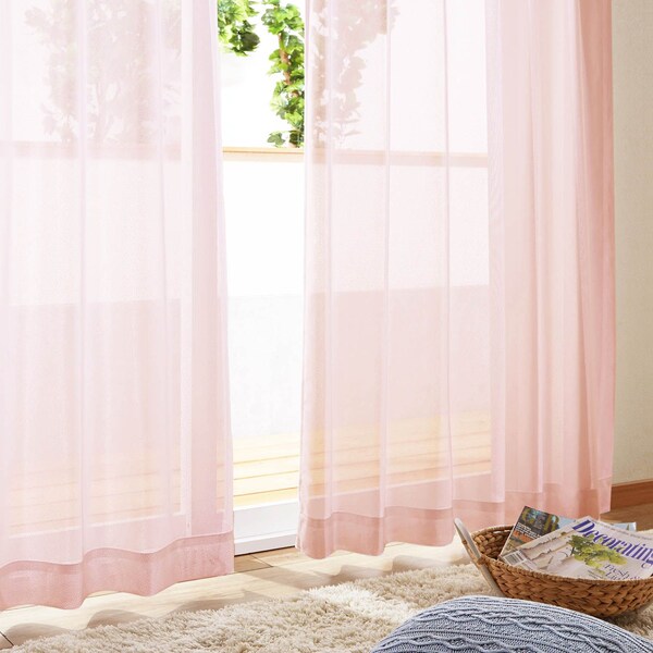 【ベルメゾン】【99サイズ】 パステルカラーのレースカーテン 【7色展開】