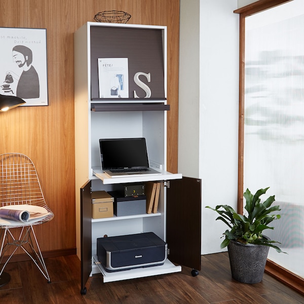 【ベルメゾン】閉じればすっきり!パソコンキャビネット