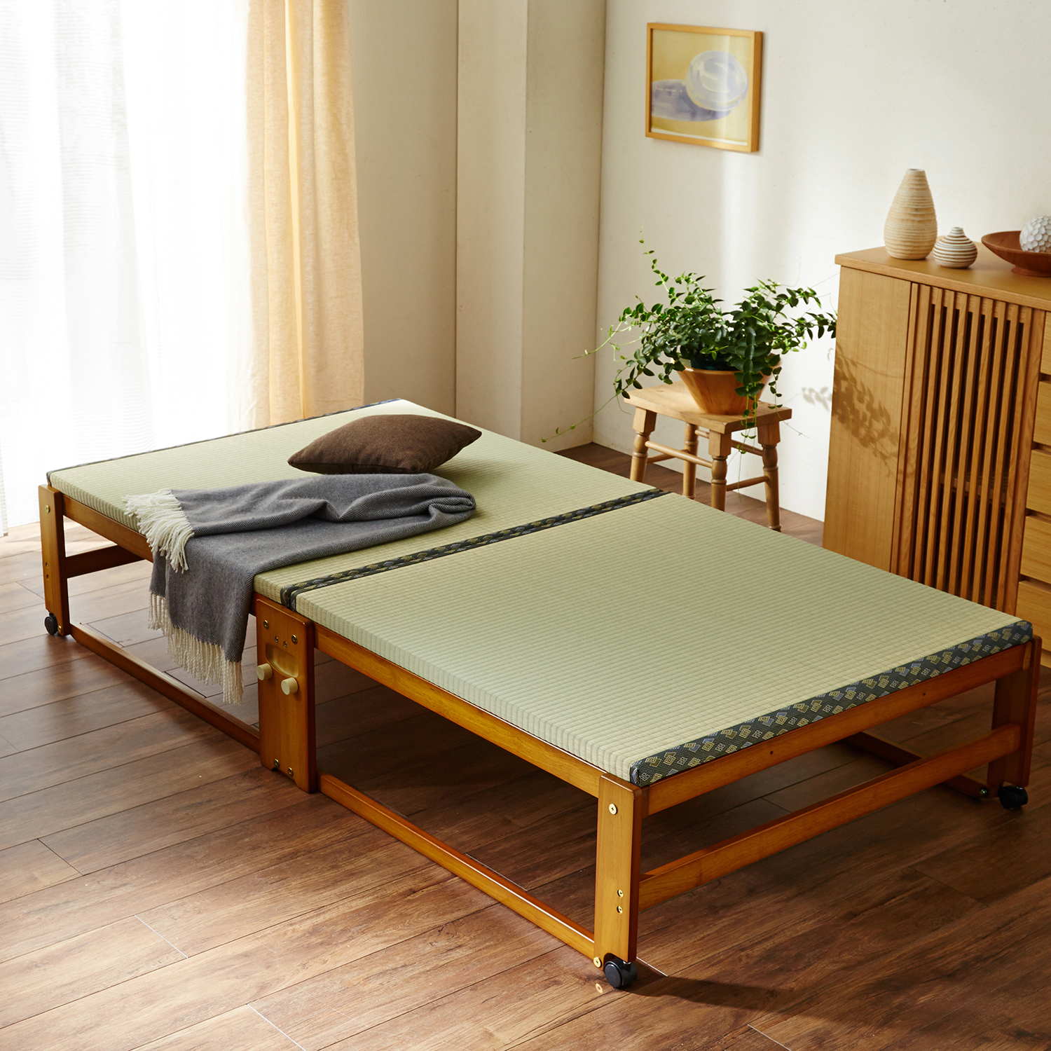 折りたたみひのきの畳ベッド <セミシングル/シングル> 折りたたみひのきの畳ベッド <セミシングル/シングル>