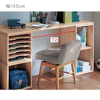 幅145cm／デスク使用時の脚部間の内寸幅72cm