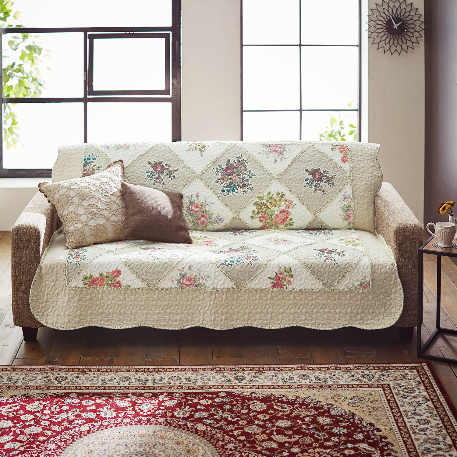 【ベルメゾン】側地綿素材を使ったキルトマルチカバー・ソファーカバー 【ベルメゾン】側地綿素材を使ったキルトマルチカバー・ソファーカバー