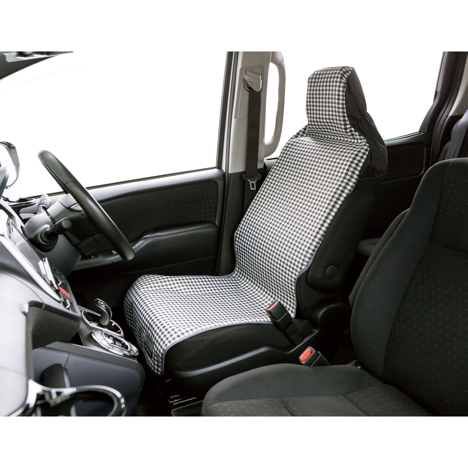 【ベルメゾン】サッと被せるだけ!汚れが浸みにくい裏面コーティングのカーシートカバー