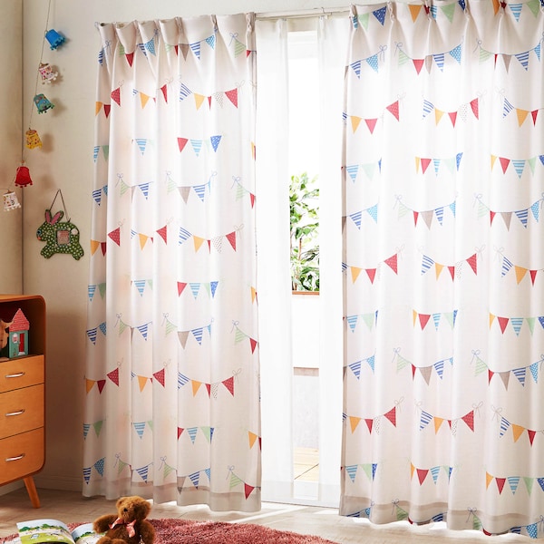 【ベルメゾン】【58サイズ】 ガーランド柄のカーテン