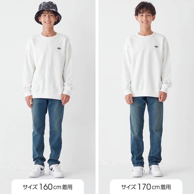 サイズ別着用比較／モデル身長158cm