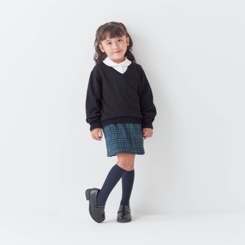 グリーン系チェック／モデル身長105.5cm・110サイズ着用