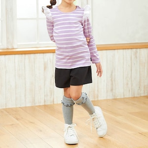 ラベンダー×オフホワイト／モデル身長110.5cm・110サイズ着用