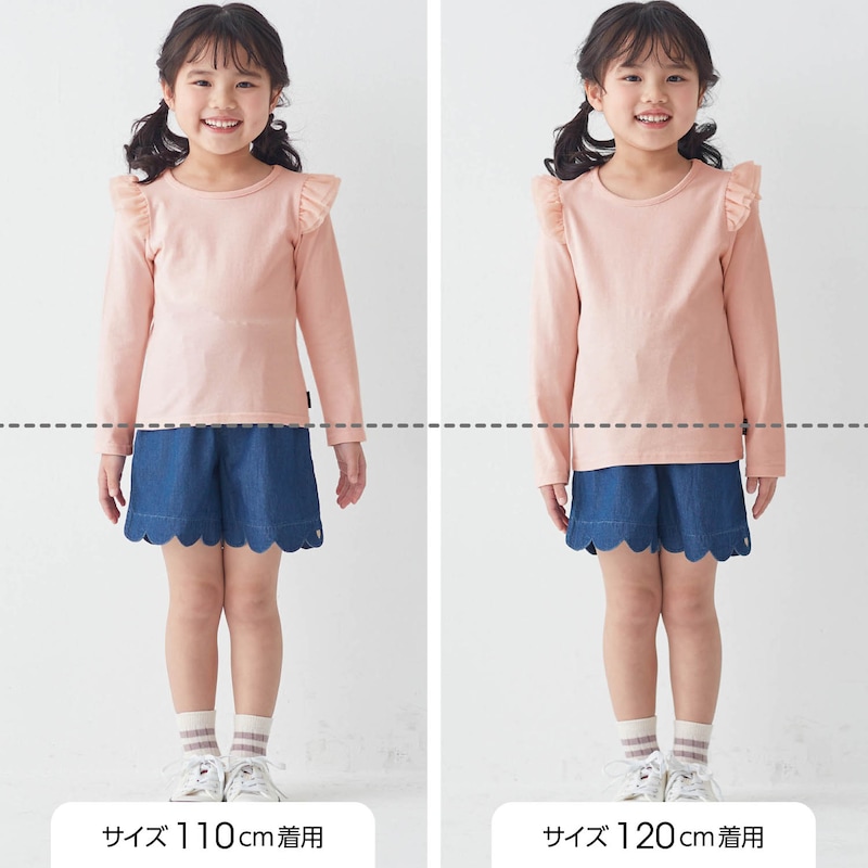 サイズ別着用比較／モデル身長110cm